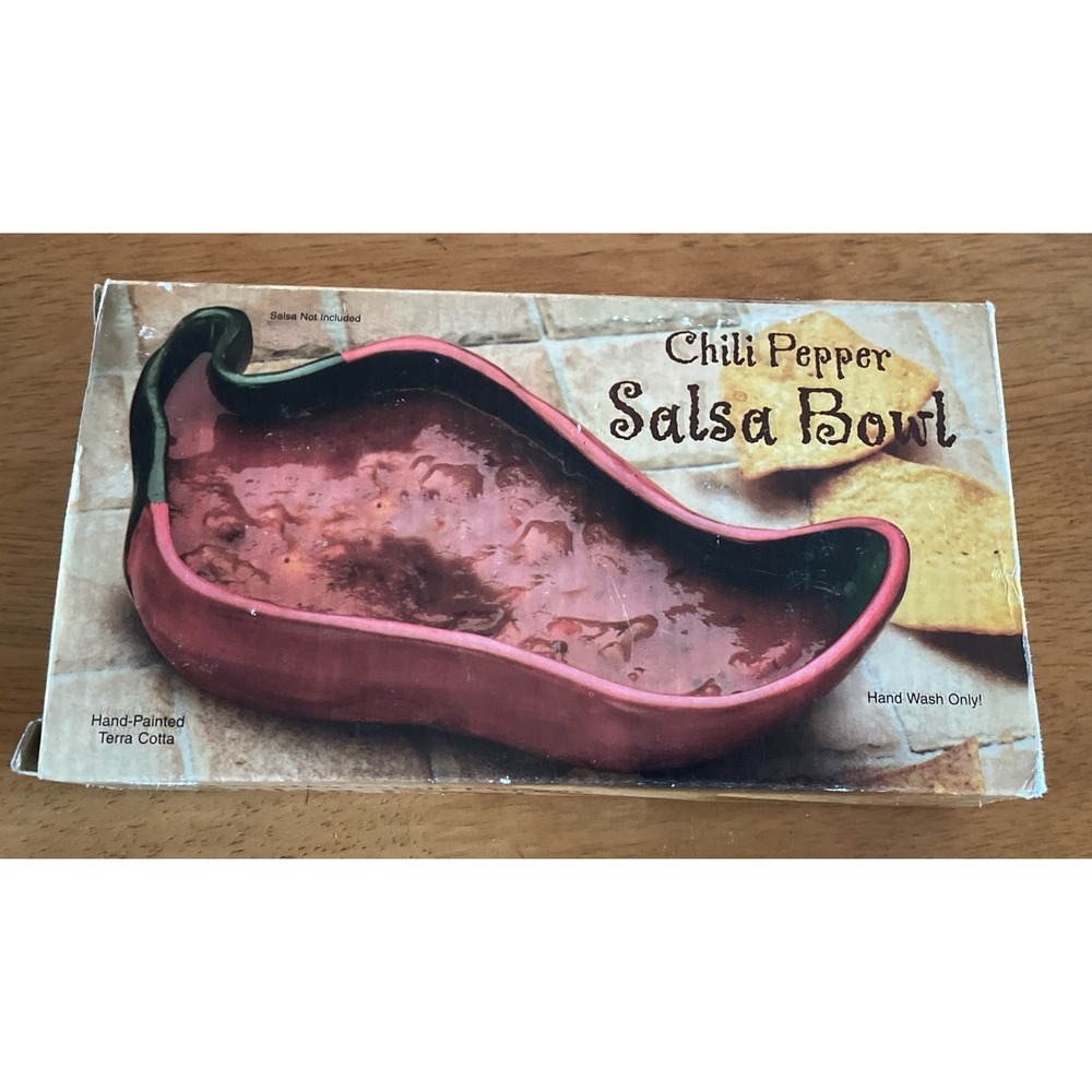 Chili Pepper Salsa Bowl Terra Cotta 3073 Hand Painted New In Box